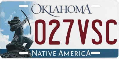 OK license plate 027VSC