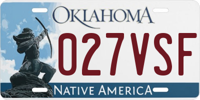 OK license plate 027VSF
