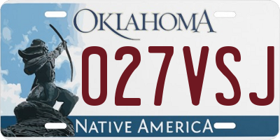 OK license plate 027VSJ