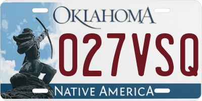 OK license plate 027VSQ