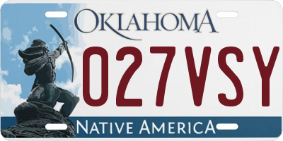 OK license plate 027VSY