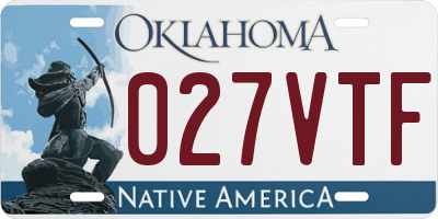 OK license plate 027VTF