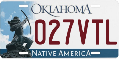 OK license plate 027VTL