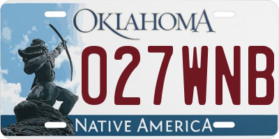 OK license plate 027WNB