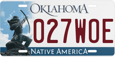 OK license plate 027WOE