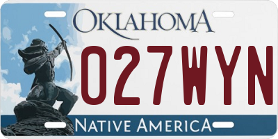 OK license plate 027WYN