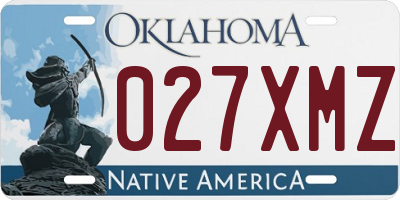 OK license plate 027XMZ