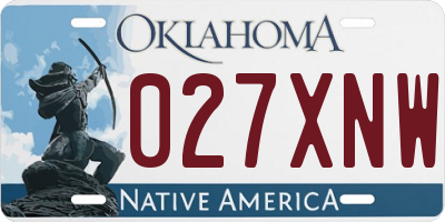 OK license plate 027XNW