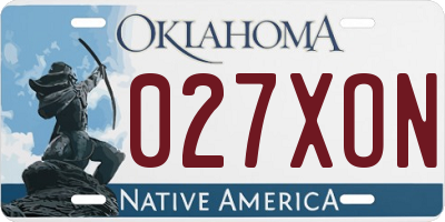 OK license plate 027XON