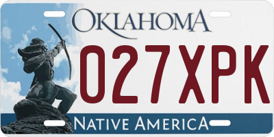 OK license plate 027XPK