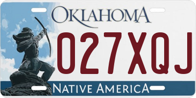 OK license plate 027XQJ