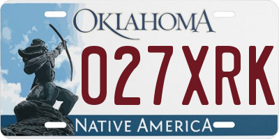 OK license plate 027XRK