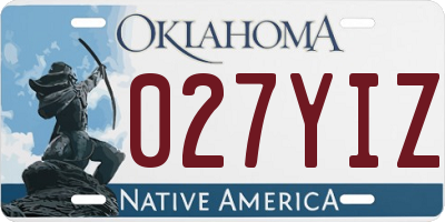 OK license plate 027YIZ