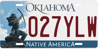 OK license plate 027YLW