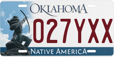 OK license plate 027YXX