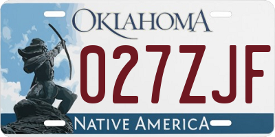 OK license plate 027ZJF