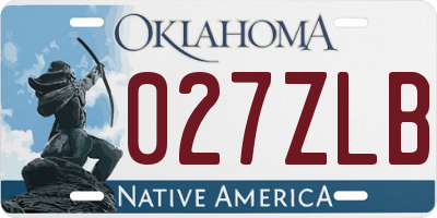 OK license plate 027ZLB