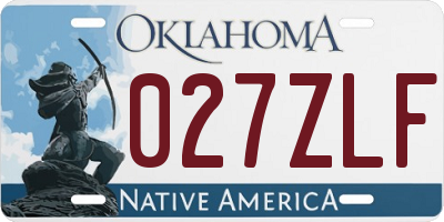 OK license plate 027ZLF