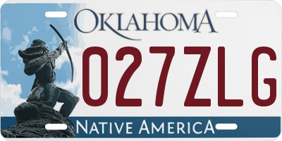 OK license plate 027ZLG