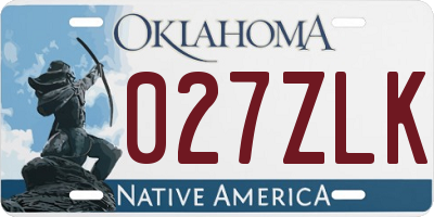 OK license plate 027ZLK