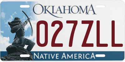 OK license plate 027ZLL
