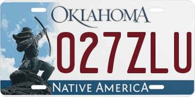 OK license plate 027ZLU