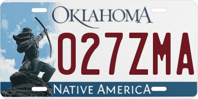OK license plate 027ZMA