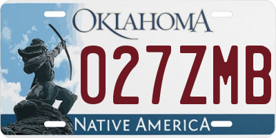 OK license plate 027ZMB