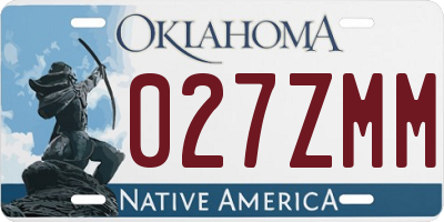 OK license plate 027ZMM