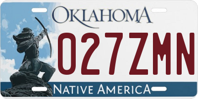 OK license plate 027ZMN
