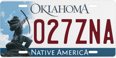 OK license plate 027ZNA