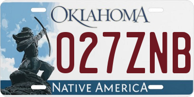 OK license plate 027ZNB