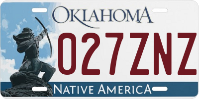 OK license plate 027ZNZ
