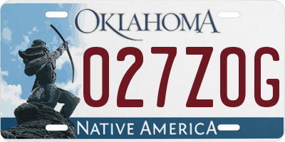 OK license plate 027ZOG