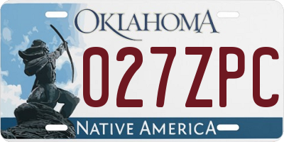 OK license plate 027ZPC