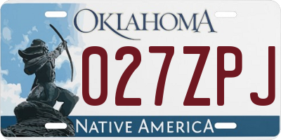 OK license plate 027ZPJ