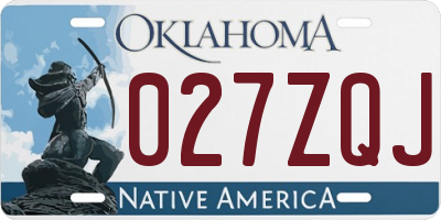 OK license plate 027ZQJ