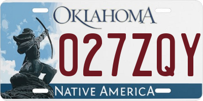 OK license plate 027ZQY