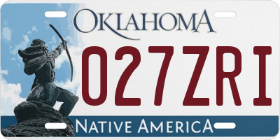 OK license plate 027ZRI