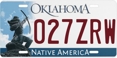 OK license plate 027ZRW