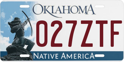 OK license plate 027ZTF