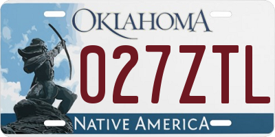 OK license plate 027ZTL