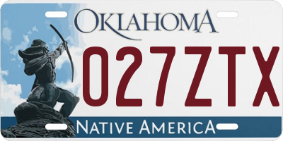 OK license plate 027ZTX