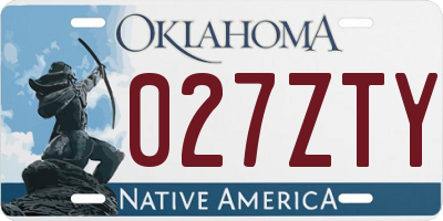 OK license plate 027ZTY