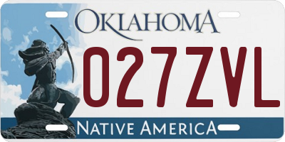 OK license plate 027ZVL