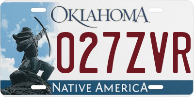 OK license plate 027ZVR