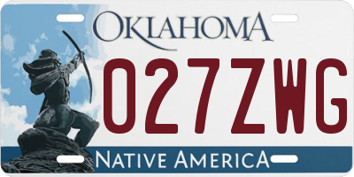 OK license plate 027ZWG