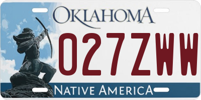 OK license plate 027ZWW