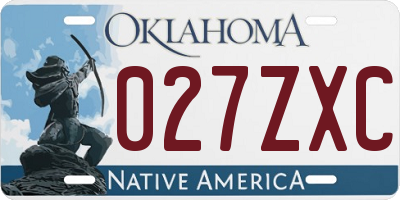 OK license plate 027ZXC