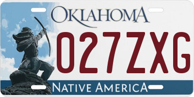 OK license plate 027ZXG